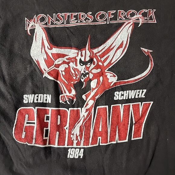 Monsters of Rock Festival 84 AC DC Ozzy Dio Halen Accept Crue Tour Shirt Size XL - Picture 5 of 5